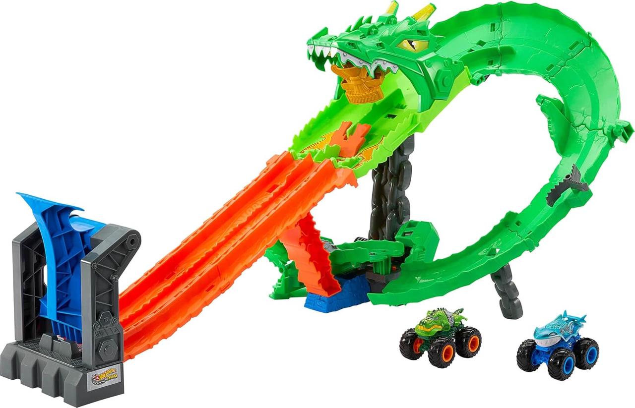Ігровий набір "Атака вогняного дракона" Monster Trucks Hot Wheels, фото 1