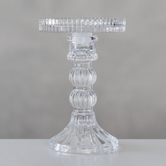 Елегантний скляний свічник "Вінтаж" на одну свічку з двома варіантами використання, фото 1