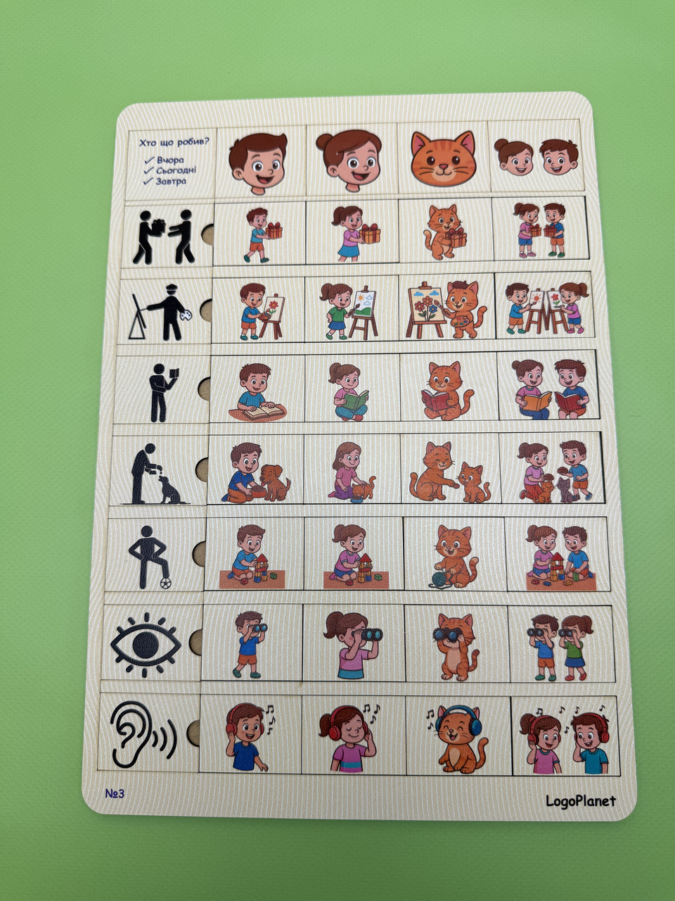 Пазли «Хто що робив? Вчора – Сьогодні – Завтра» N°3, фото 1