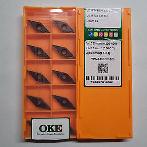 VBMT160404-OTM OC2125 OKE (Сталь) Твердосплавна пластина, фото 2