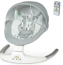 Музичний заколисуючий центр EL Camino Soft Gray – дитячий шезлонг із USB та регулюванням, фото 5