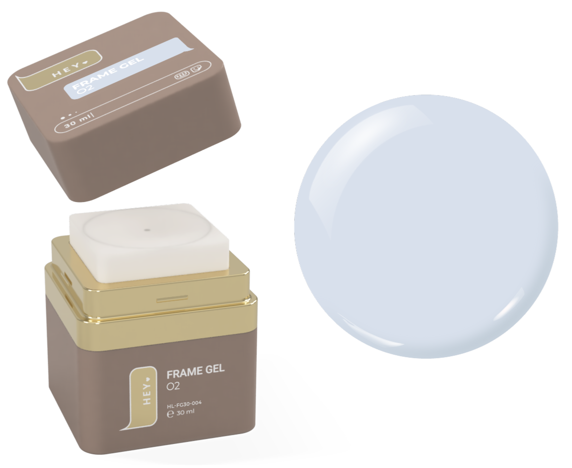 HEYLOVE. Frame builder Gel, O2 (Oxygen), 30 ml, універсальний гель для нарощування, небесно-блакитний ("кисень"), фото 1