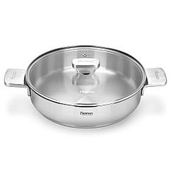 Сотейник зі скляною кришкою "Premium One" 26х6 см/2.7 л з індукційним дном із неіржавкої сталі Fissman