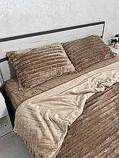 Велюрова постільна білизна Євро ПРОСТИНЯ НА РЕЗИНЦІ, фото 2