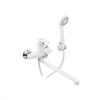 Змішувач для ванни в комплекті шланг та лійка для душу Cezar-006 EURO SET White