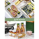 Набір з 16 прозорих пластикових лотків-органайзерів для зберігання косметики, канцелярії, фото 2