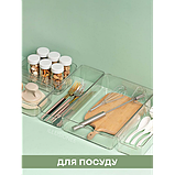 Набір з 16 прозорих пластикових лотків-органайзерів для зберігання косметики, канцелярії, фото 5