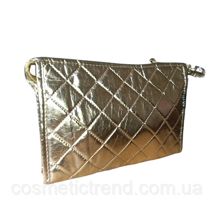 Косметичка жіноча стьобана універсальна золотиста Baoyun 25*17*6 см, фото 1