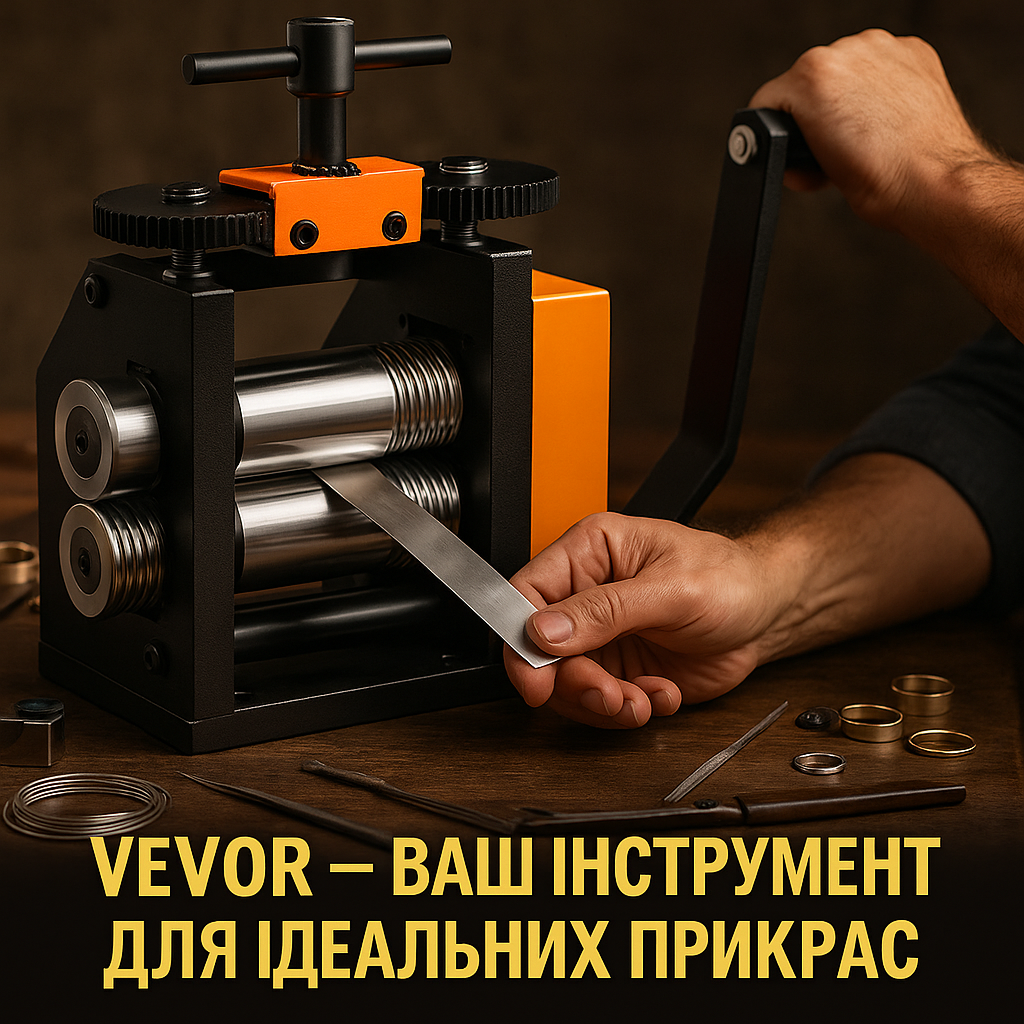 Вальцьовочна вальцовочна станок VEVOR оригінал 76 мм 3-в-1 для ювелірних робіт професійний