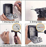 Сейф-бокс для ключів з кодовим замком (ключниця настінна, кодовий замок 4-значний), фото 7