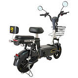 Велосипед з електродвигуном SPARK VOLT 14" 48V/400W/12Ah Чорний, фото 3