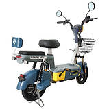 Велосипед з електродвигуном  SPARK VOLT 14" 48V/400W/12Ah Синій із жовтим, фото 3