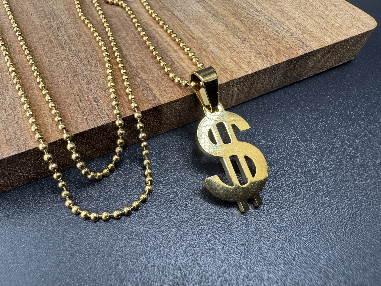 Кулон Долар, неіржавка сталь золото, фото 1