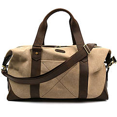 Дорожня спортивна сумка TARWA RCs-0320-4lx із пісочного канвас і шкіри крейзі хорс