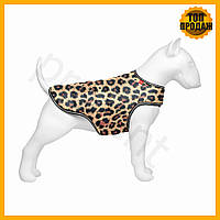 Курточка-накидка для собак WAUDOG Clothes леопардова для маленьких собак утеплена із застібкою-липучкою