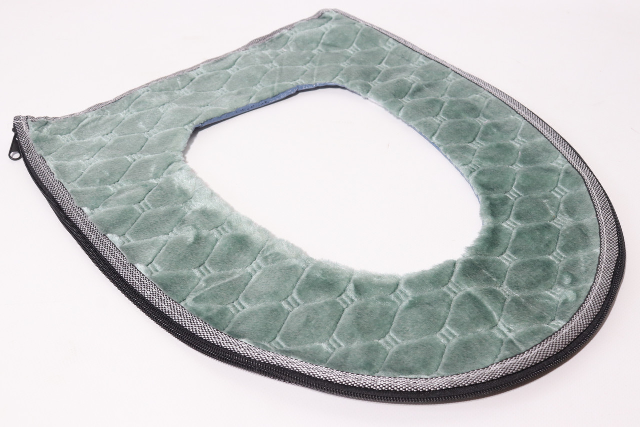 Накладка на ободок унітазу м'яка на блискавці арт. 0184 зелена