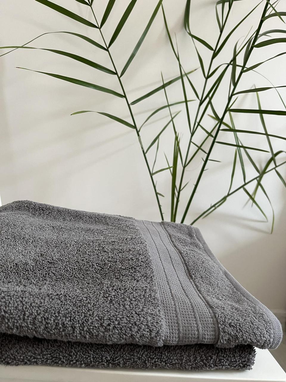 Банний рушник махровий 70*140 сірий, фото 1