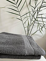 Банний рушник махровий 70*140 сірий