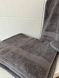 Банний рушник махровий 50*90 сірий, фото 3