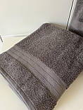 Банний рушник махровий 50*90 сірий, фото 2