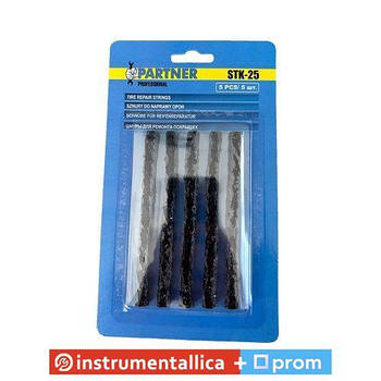 Шнур чорний d7x100 мм 5 шт. блістері ціна за блістер PA-STK-25 Partner