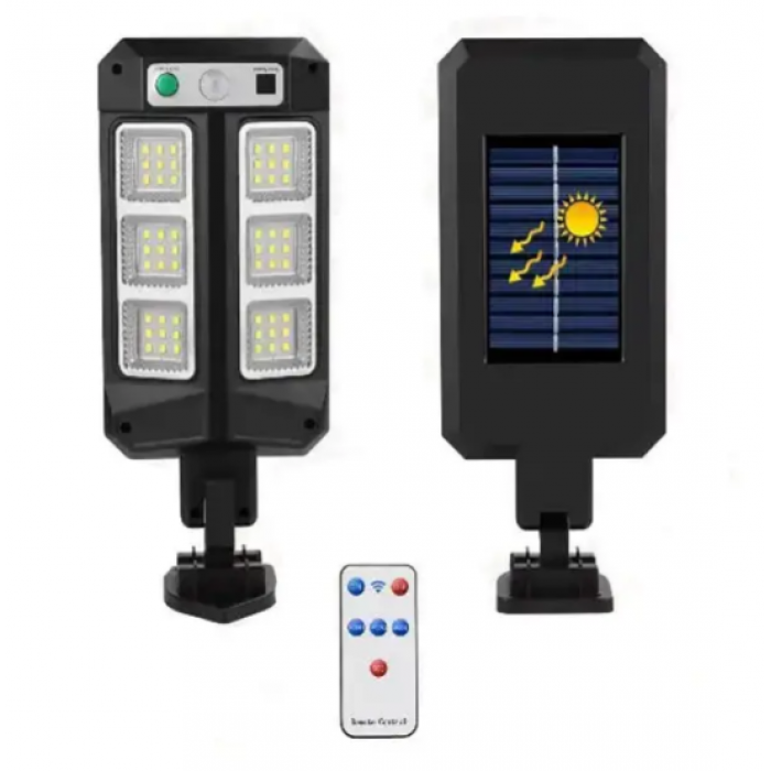 Вуличний ліхтар CB-Q6-6LED на сонячній батареї з датчиком руху та пультом, фото 1