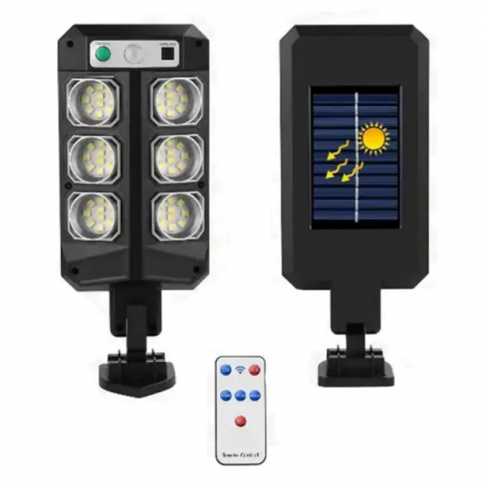 Вуличний ліхтар CB-Q6 на сонячній батареї з датчиком руху та пультом, фото 1