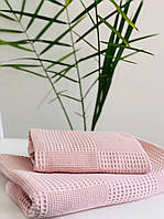 Банний рушник Мозаїка пудра 70*140