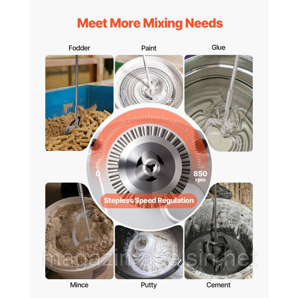 Електричний дриль VEVOR з міксером, 1100 Вт, 850 об/хв