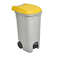 Контейнер для відходів з педаллю та колесами Bee Home жовтий 80 л поліпропілен (AK 735 Жовтий)
