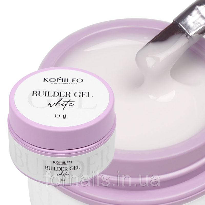 Гель для нарощування Komilfo Builder Gel White 15 г, фото 1