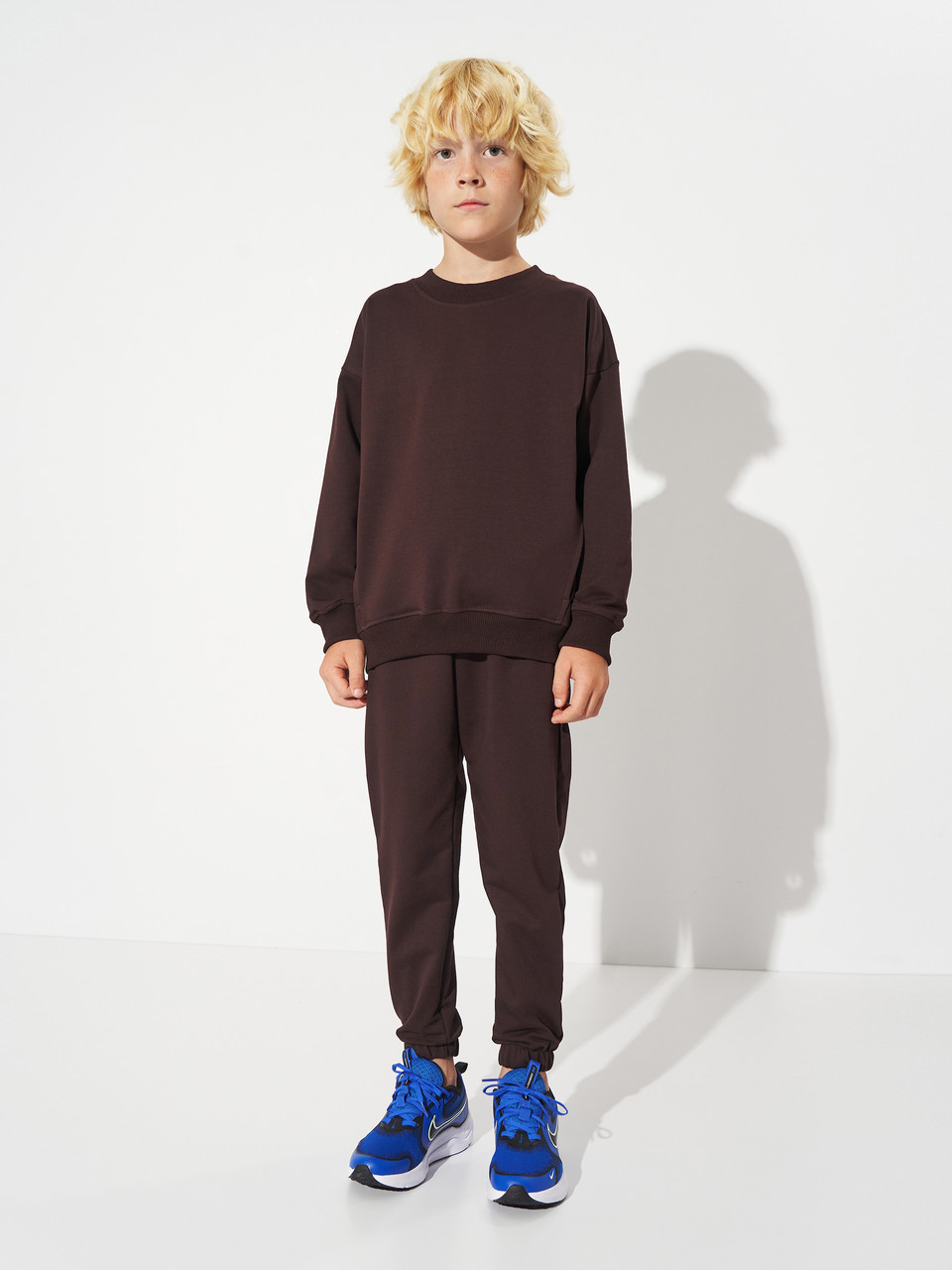 Костюм підлітковий (світшот + штани) демісезон, темно-коричневий 146 см. Шоколадний, фото 1