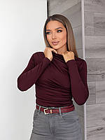 Базовий жіночий лонгслів з драпіруванням "Sweet" | Норма і батал