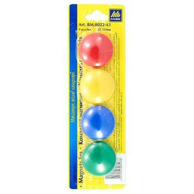 Магніт Buromax 30mm, set 4pcs, blister (BM.0022-43), фото 2