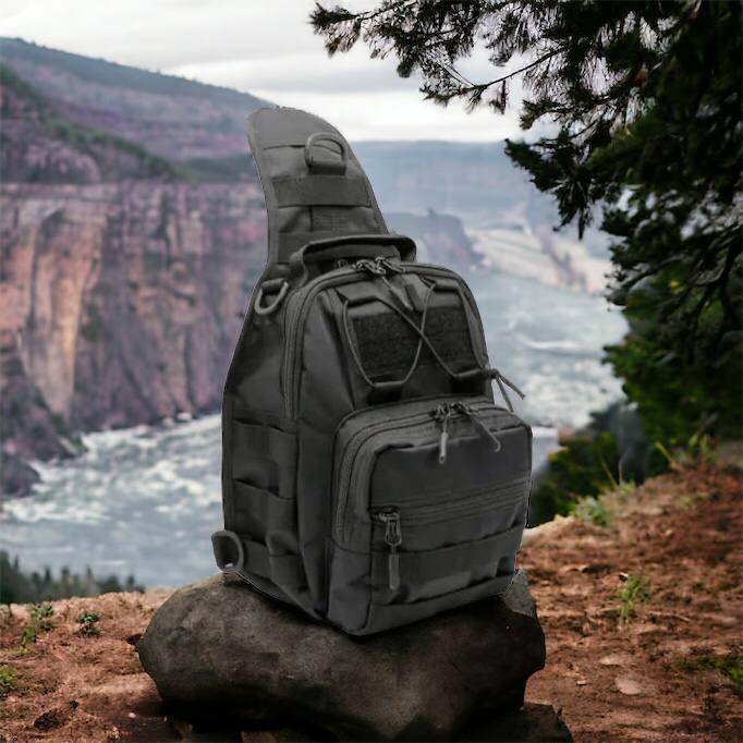 Нагрудна сумка бананка містка, Чоловіча сумка тактична з кордури, Сумки чоловічі тактичні QZ-30, фото 1