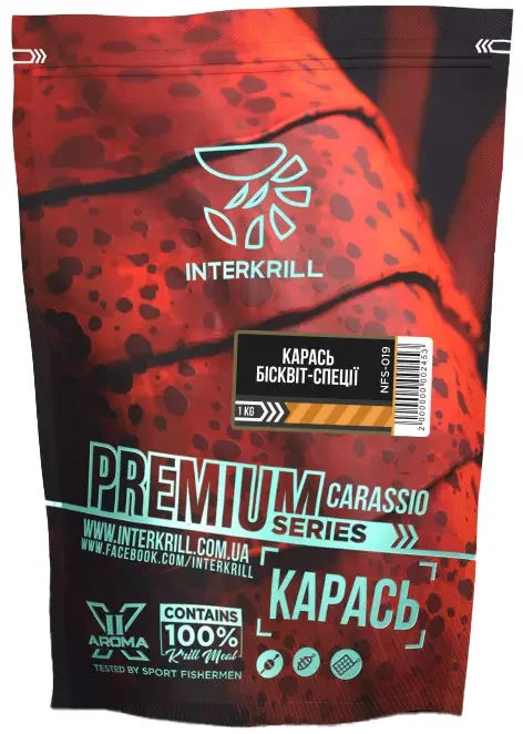 Прикорм INTERKRILL PREMIUM SERIES Карась-Бісквіт-Спеції 1kg