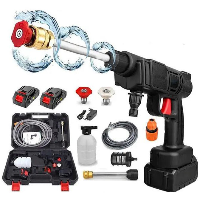 Універсальна автомийка високого тиску Cleaning Gun 48V з 2 акумуляторами та кейсом, фото 1