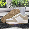 Кросівки жіночі білі з бежевим демісезонні на рівній підошві 8094, фото 6