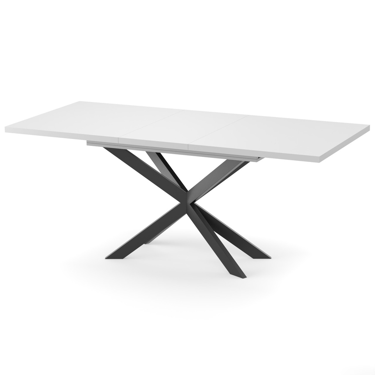 Розсувний обідній стіл СПАЙДЕР МДФ Білий глянець/Чорний 1400x800, фото 1