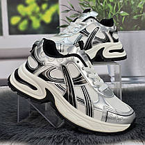 Кросівки жіночі Loretta білі з сірим на об'ємній підошві демісезонні 8096, фото 3