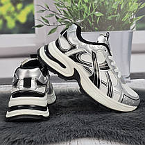 Кросівки жіночі Loretta білі з сірим на об'ємній підошві демісезонні 8096, фото 5