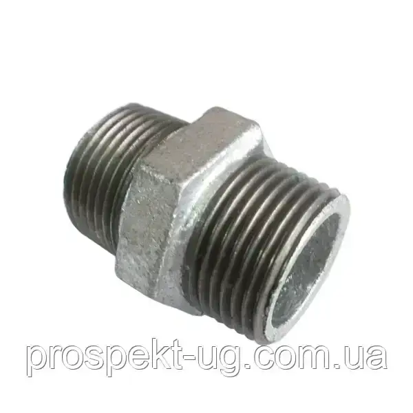 Ніпель чавунний оцинкований Ду80 (3") ЗР різьбовий, фото 1