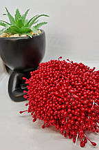 Тичинки нитки. 50 ниток ( 100 головок). Колір  червоний.