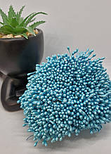 Тичинки нитки. 50 ниток ( 100 головок). Колір  блакитний.