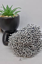 Тичинки нитки. 50 ниток (100 головок). Колір  срібний.