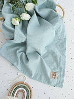 Дитячий плед для новонароджених з вафельної тканини 100×80 см