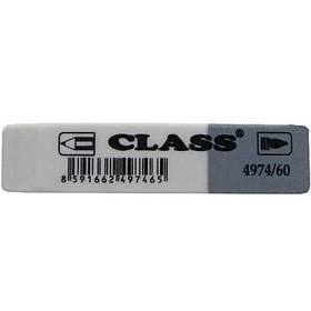 Гумка шкільна "Class" Bambi 4974/60 біло-сіра, м'яка, Toyman