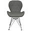 Стілець м'який СТАР S сірий шкірозамінник ніжки метал для переговорної конференц-залу або ресепшн, фото 2