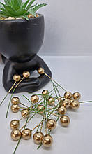 Калина лак. Поштучно, на дроті. Діаметр 1см. 1шт. Колір золото.