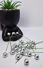 Калина лак. Поштучно, на дроті. Діаметр 1см. 1шт. Колір срібний.